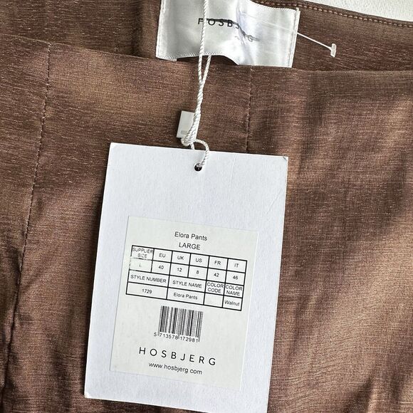 Hosbjerg x Free People Elora Metallic Walnut High Waist Split Hem Pants Size L - Picture 3 of 16